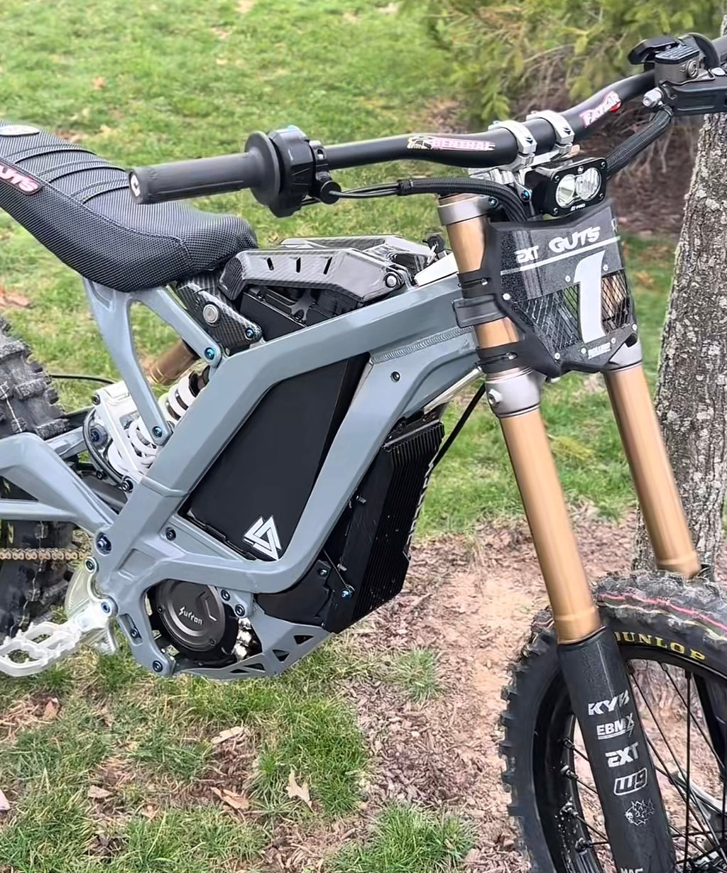 Surron LBX custom coated frame guards